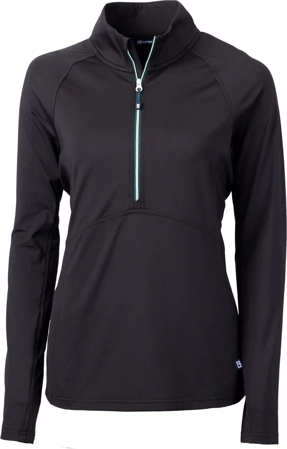 Cutter & Buck Lck00128 Adapt Eco Knit Stretch Recycled Womens Half Zip Pullover - Black Hunter