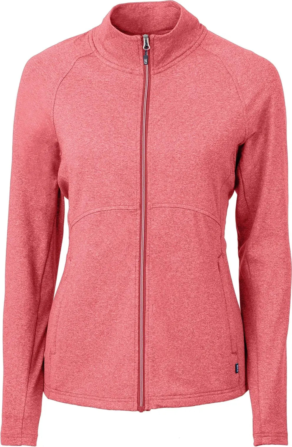 Cutter & Buck Lck00151 Adapt Eco Knit Heather Recycled Womens Full Zip Jacket - Cardinal Red