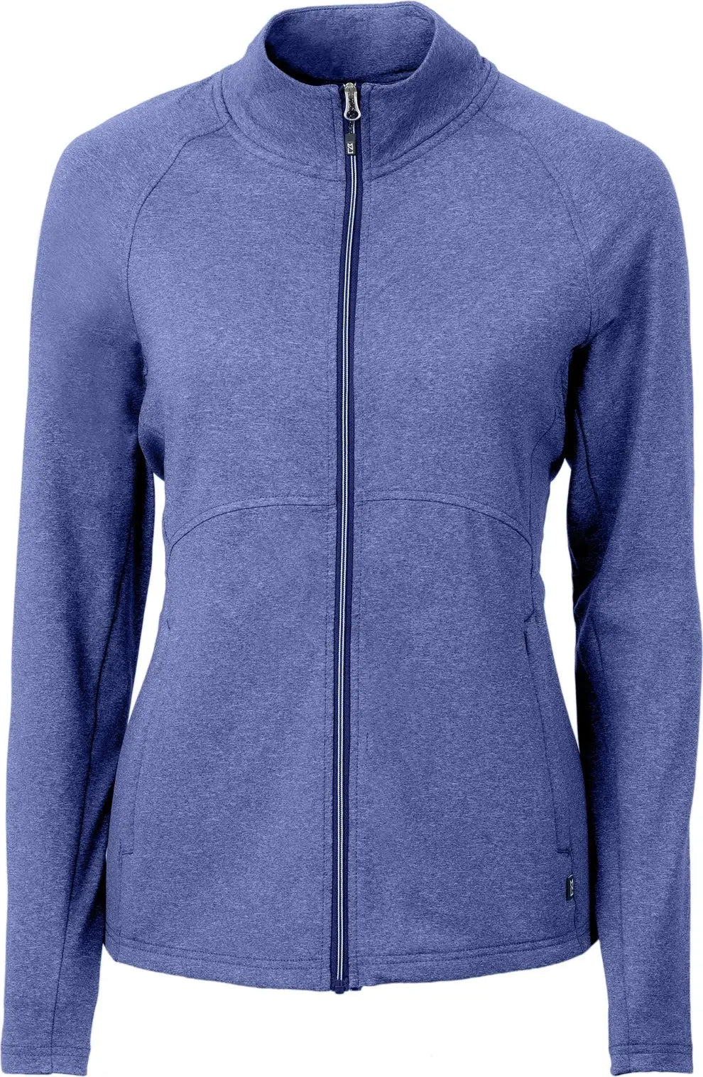 Cutter & Buck Lck00151 Adapt Eco Knit Heather Recycled Womens Full Zip Jacket - Tour Blue