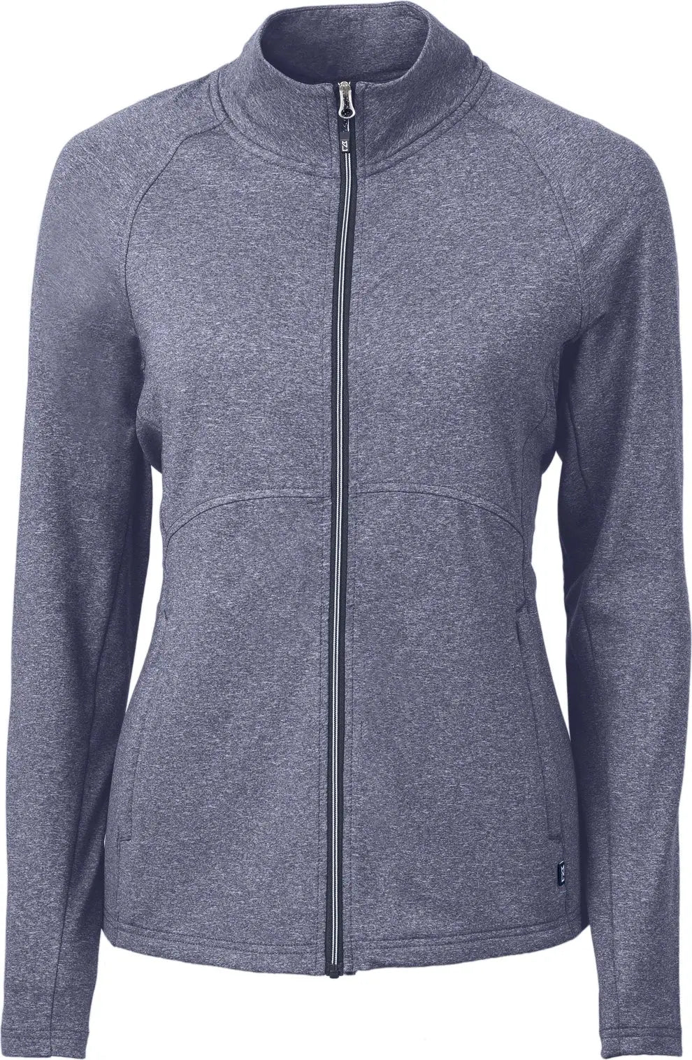 Cutter & Buck Lck00151 Adapt Eco Knit Heather Recycled Womens Full Zip Jacket - Navy Blue