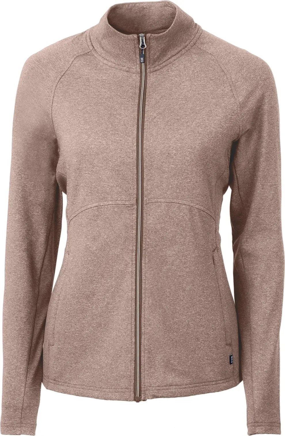 Cutter & Buck Lck00151 Adapt Eco Knit Heather Recycled Womens Full Zip Jacket - Mushroom