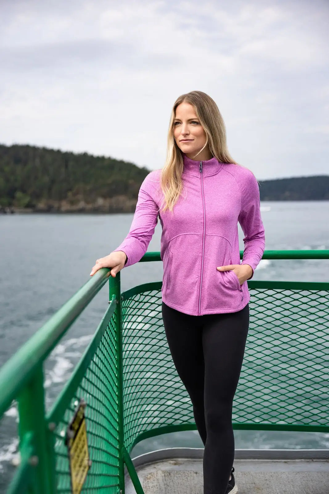 Cutter & Buck Lck00151 Adapt Eco Knit Heather Recycled Womens Full Zip Jacket - Gelato