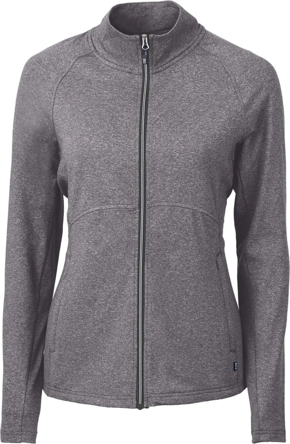 Cutter & Buck Lck00151 Adapt Eco Knit Heather Recycled Womens Full Zip Jacket - Black - Ladies Xs
