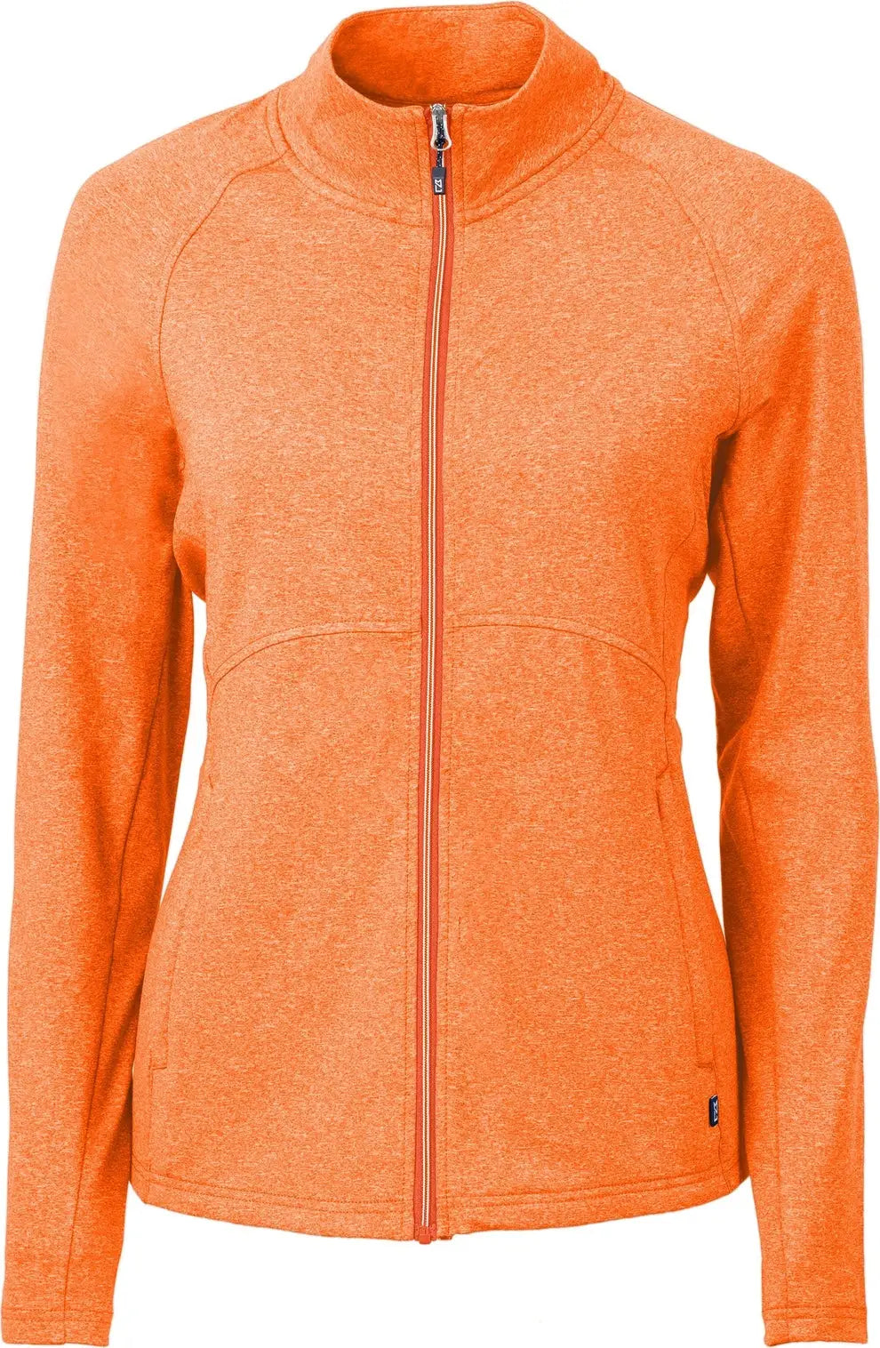 Cutter & Buck Lck00151 Adapt Eco Knit Heather Recycled Womens Full Zip Jacket - College Orange - Ladies Xs