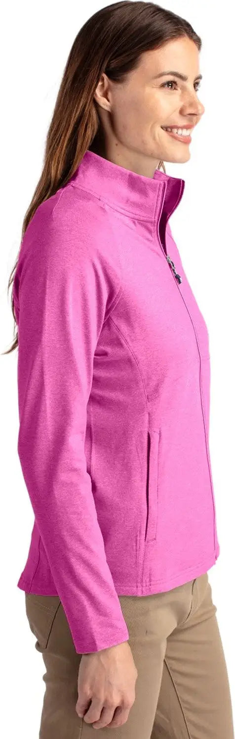 Cutter & Buck Lck00151 Adapt Eco Knit Heather Recycled Womens Full Zip Jacket - Gelato