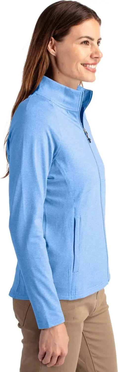 Cutter & Buck Lck00151 Adapt Eco Knit Heather Recycled Womens Full Zip Jacket - Atlas