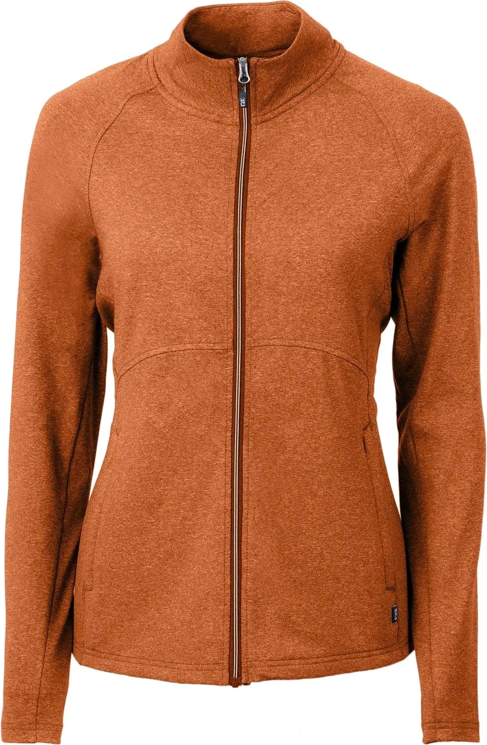 Cutter & Buck Lck00151 Adapt Eco Knit Heather Recycled Womens Full Zip Jacket - Texas Orange