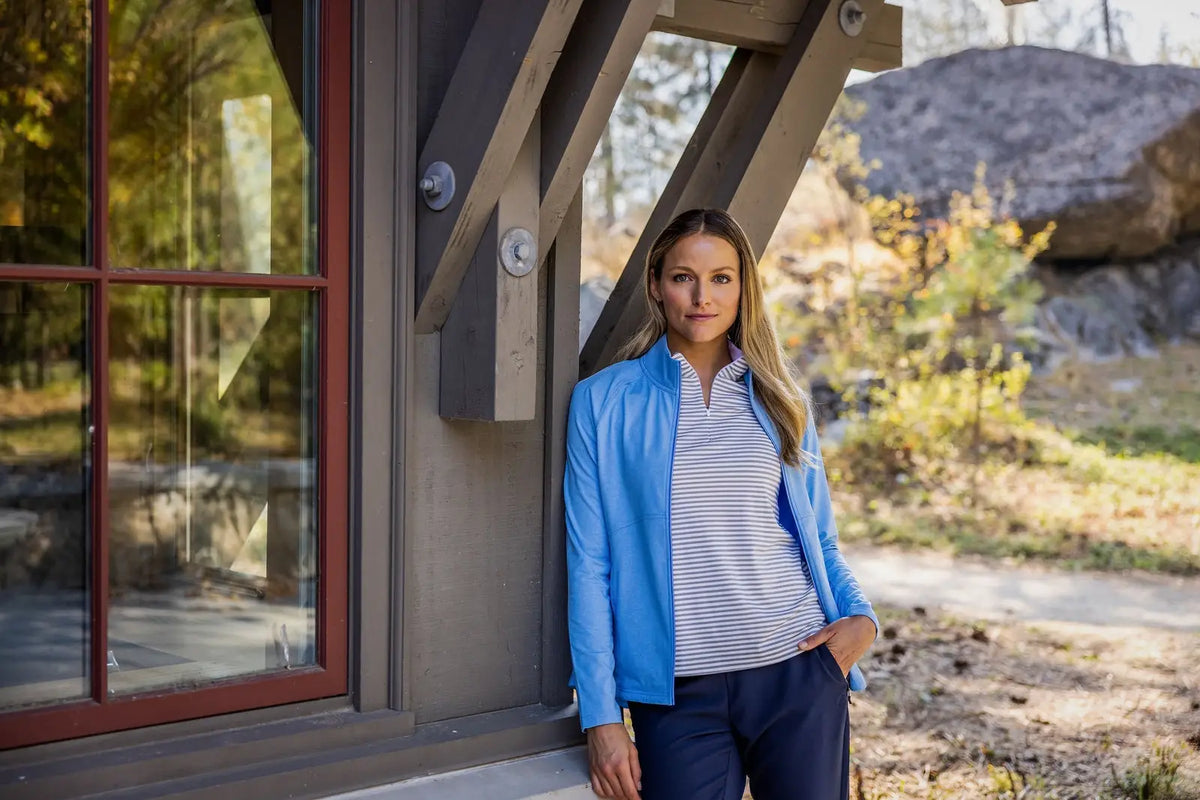 Cutter & Buck Lck00151 Adapt Eco Knit Heather Recycled Womens Full Zip Jacket - Atlas