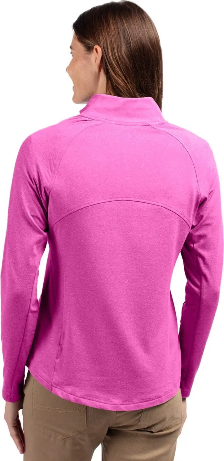 Cutter & Buck Lck00151 Adapt Eco Knit Heather Recycled Womens Full Zip Jacket - Gelato