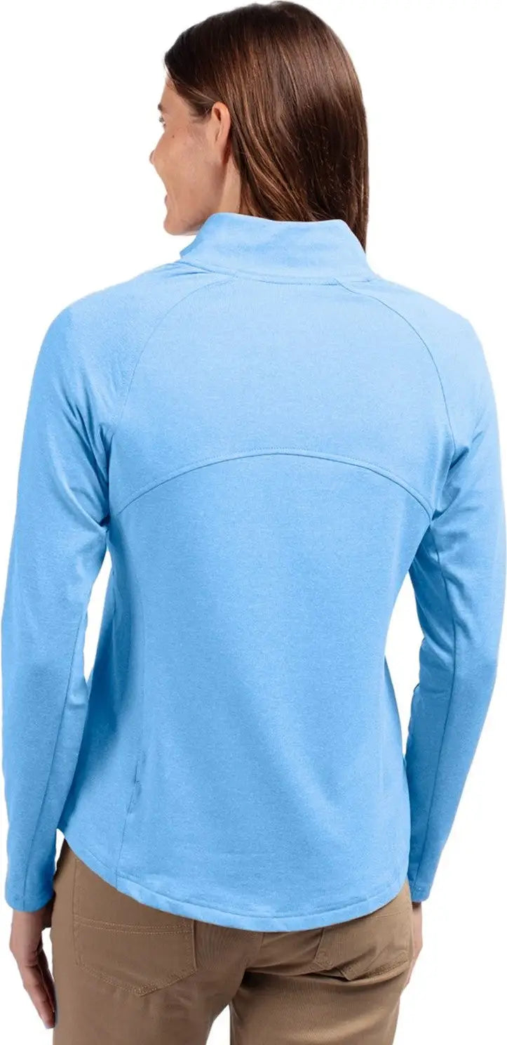 Cutter & Buck Lck00151 Adapt Eco Knit Heather Recycled Womens Full Zip Jacket - Atlas
