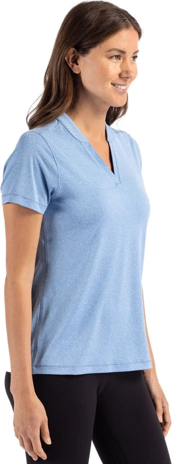 Cutter & Buck Lck00153 Forge Eco Heathered Stretch Womens Blade Top - Dark Atlas Heather