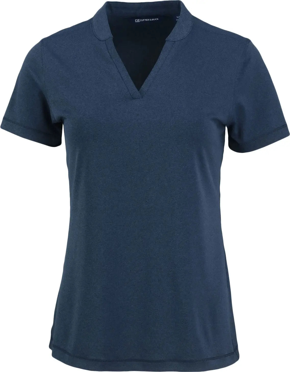 Cutter & Buck Lck00153 Forge Eco Heathered Stretch Womens Blade Top - Dark Navy Blue Heather