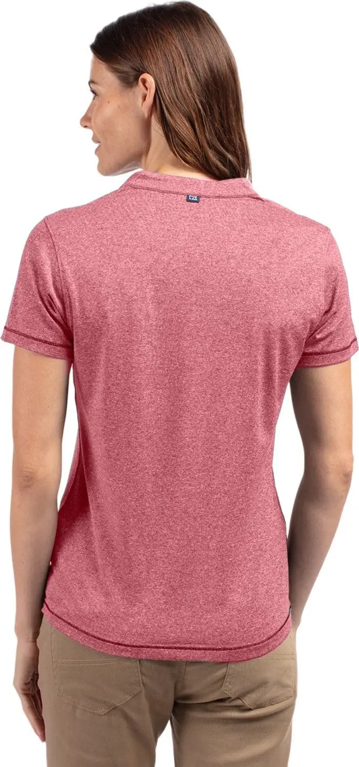 Cutter & Buck Lck00153 Forge Eco Heathered Stretch Womens Blade Top - Cardinal Red Heather