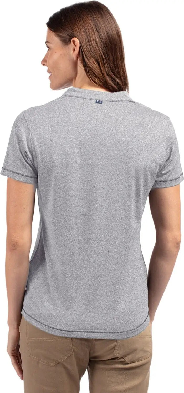 Cutter & Buck Lck00153 Forge Eco Heathered Stretch Womens Blade Top - Polished Heather