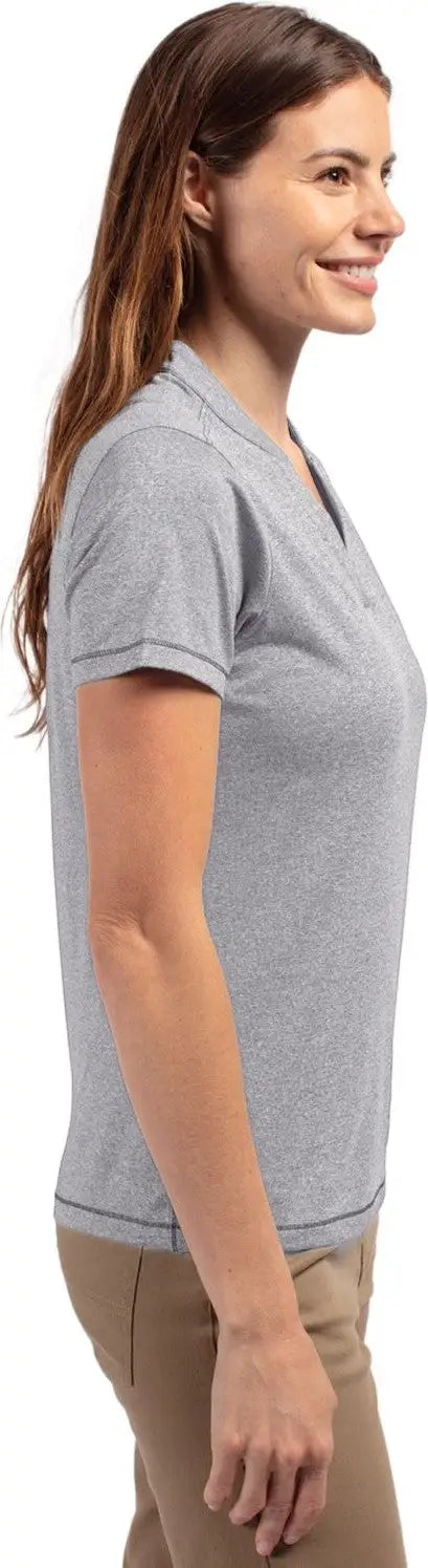 Cutter & Buck Lck00153 Forge Eco Heathered Stretch Womens Blade Top - Polished Heather