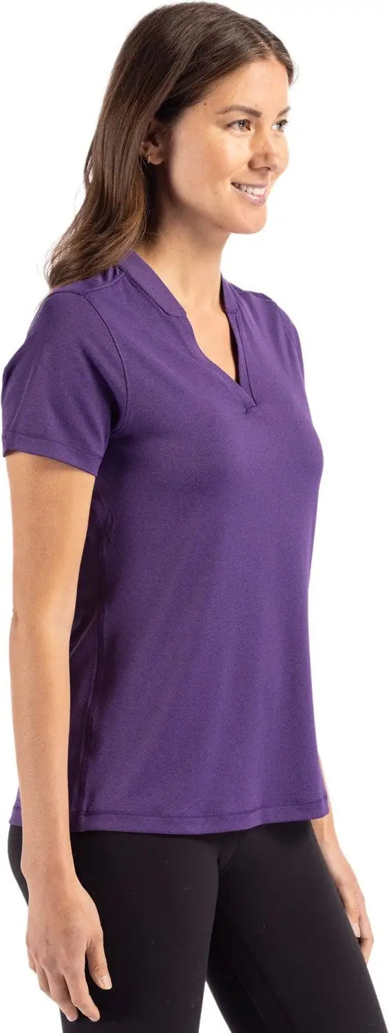 Cutter & Buck Lck00153 Forge Eco Heathered Stretch Womens Blade Top - Dark College Purple Heather