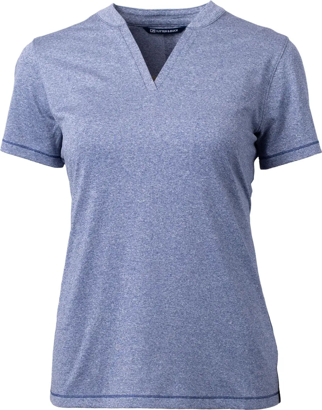 Cutter & Buck Lck00153 Forge Eco Heathered Stretch Womens Blade Top - Indigo Heather