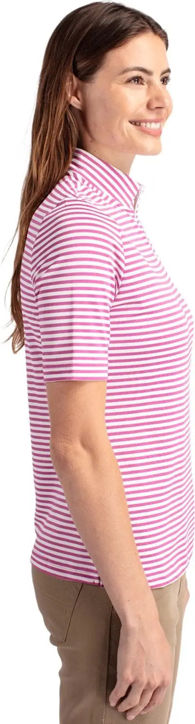 Cutter & Buck Lck00157 Virtue Eco Pique Stripe Recycled Womens Top - Gelato