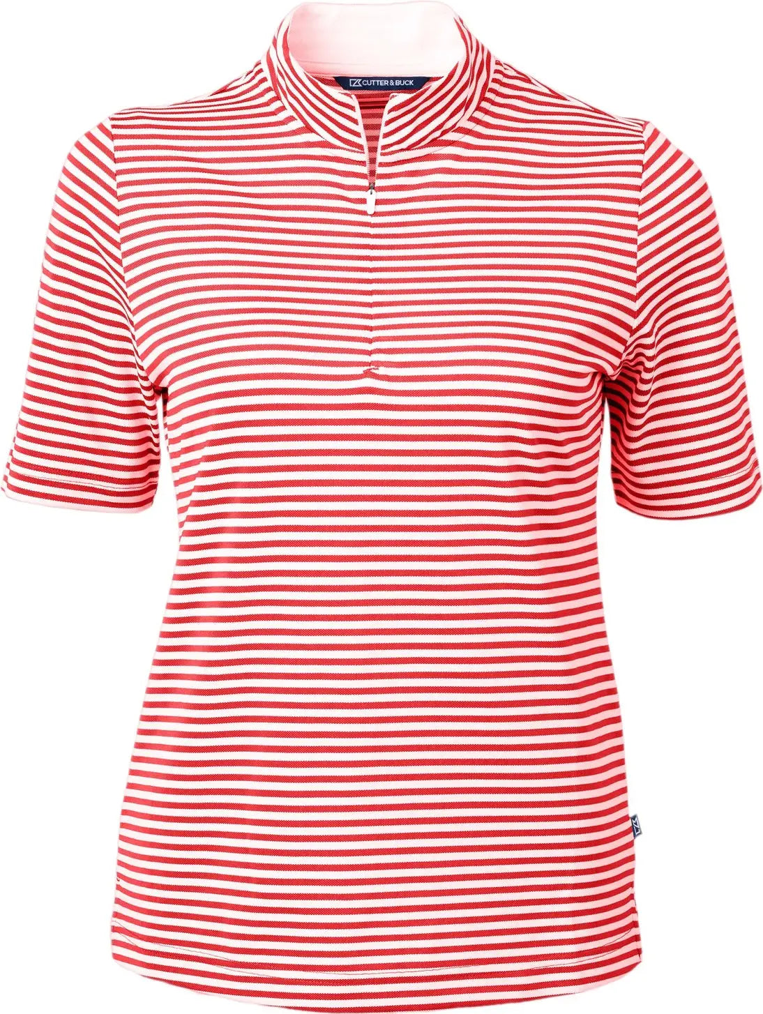 Cutter & Buck Lck00157 Virtue Eco Pique Stripe Recycled Womens Top - Red