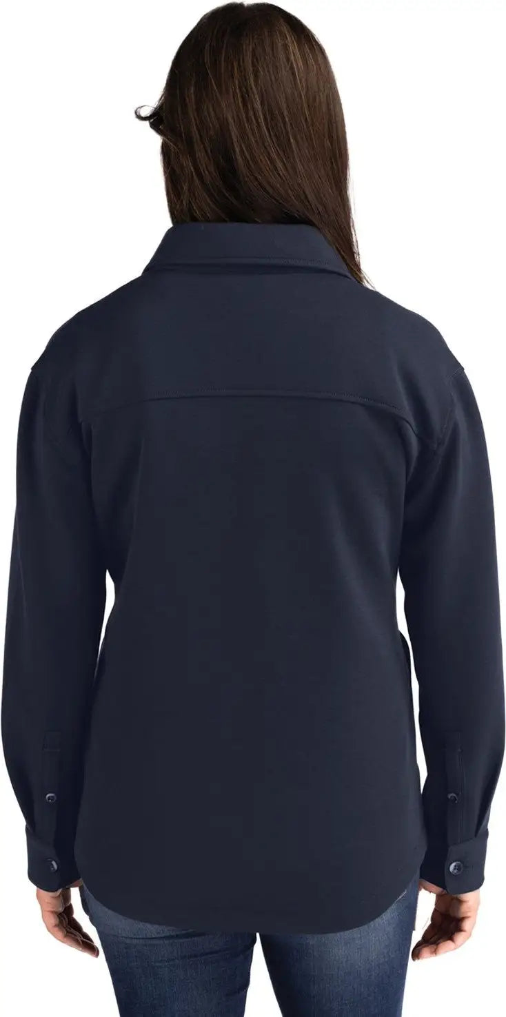 Cutter & Buck Lck00161 Roam Epic Versatility Recycled Womens Shirt Jacket - Navy Blue