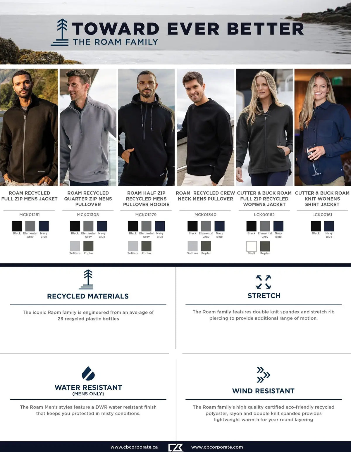 Cutter & Buck Lck00161 Roam Epic Versatility Recycled Womens Shirt Jacket - Black