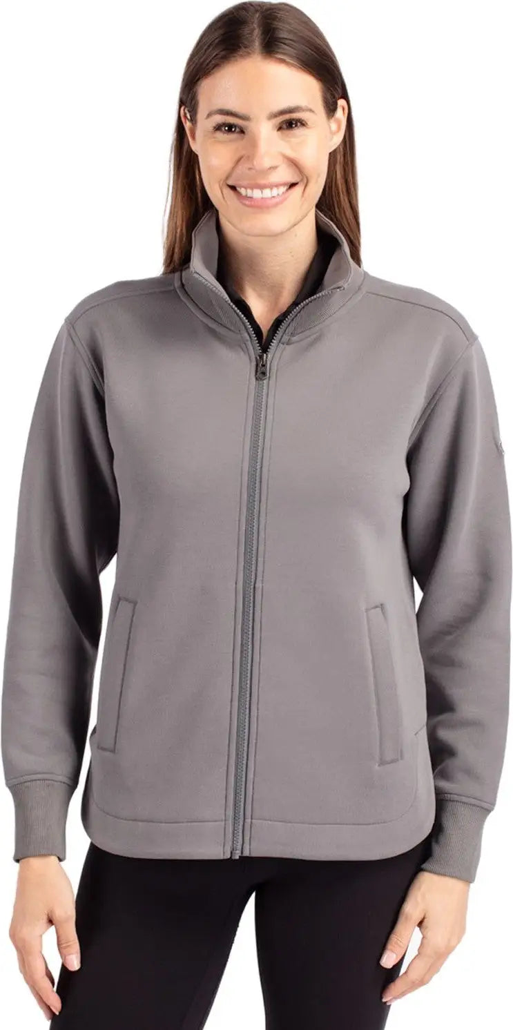 Cutter & Buck Lck00162 Roam Epic Versatility Full Zip Recycled Womens Jacket - Elemental Gray - Ladies Xs