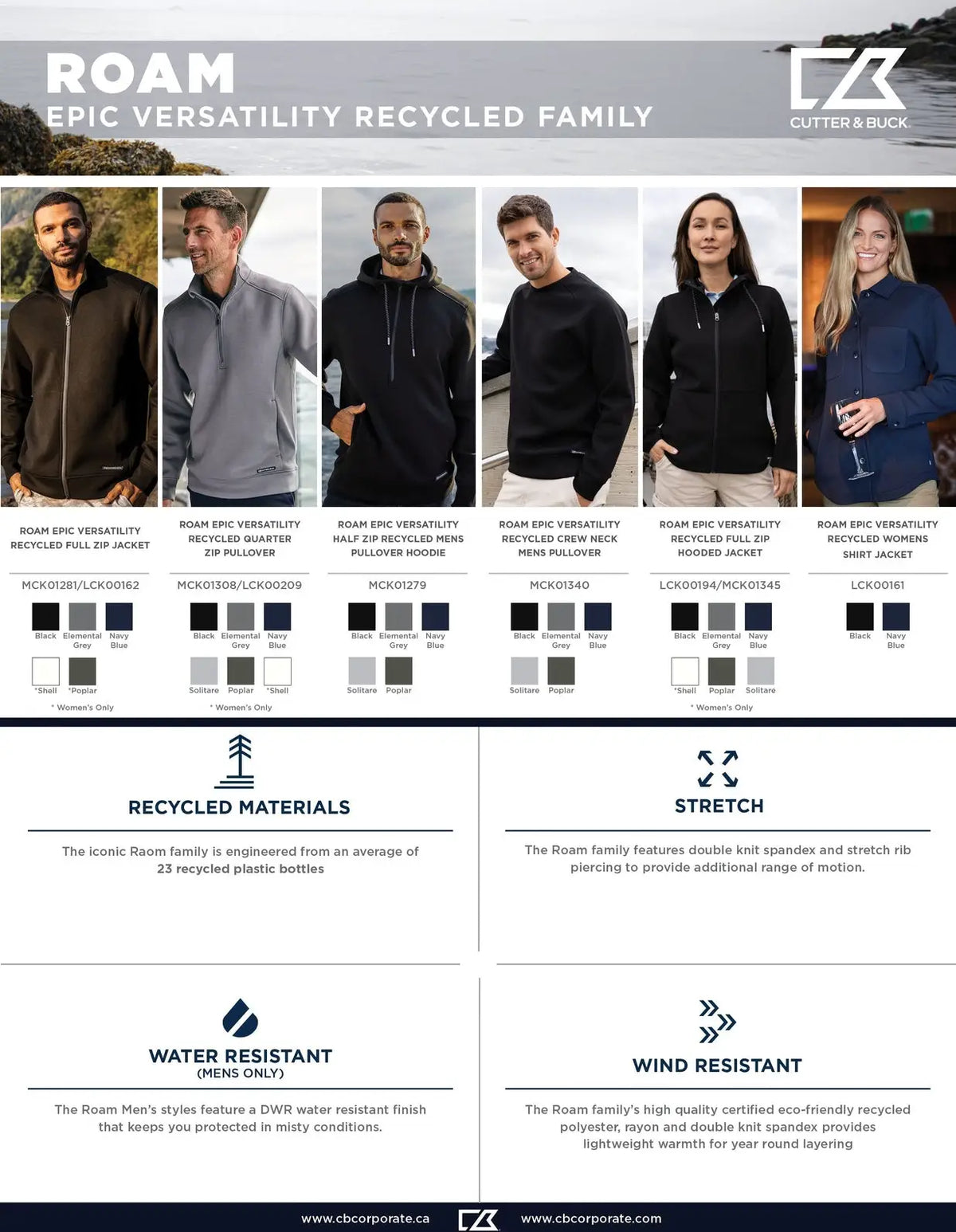 Cutter & Buck Lck00162 Roam Epic Versatility Full Zip Recycled Womens Jacket - Black