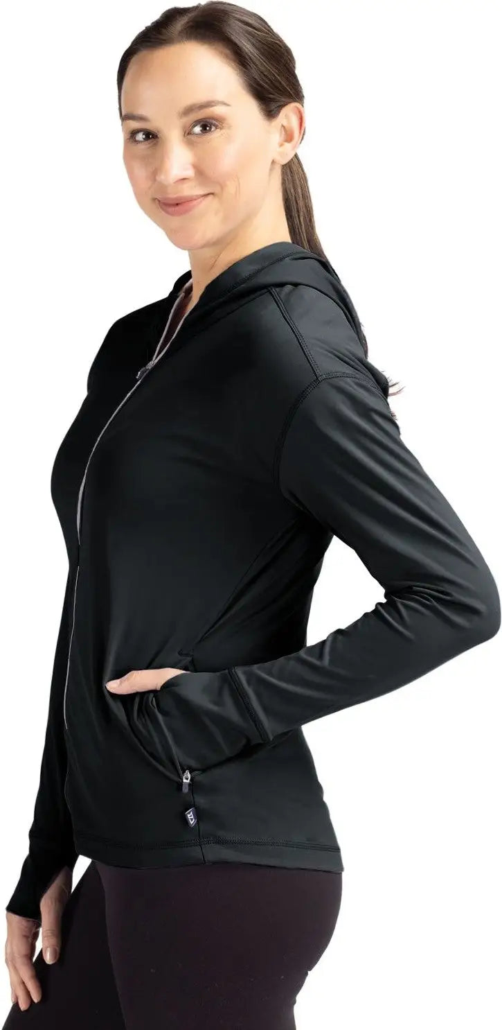 Cutter & Buck Lck00168 Daybreak Eco Recycled Womens Full Zip Hoodie - Black