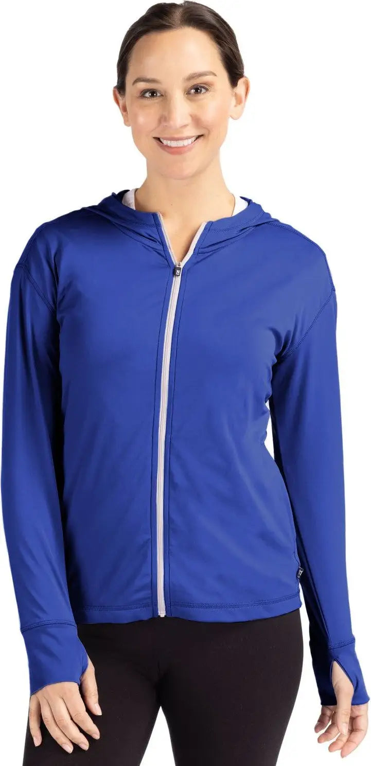 Cutter & Buck Lck00168 Daybreak Eco Recycled Womens Full Zip Hoodie - Tour Blue - Ladies Xs