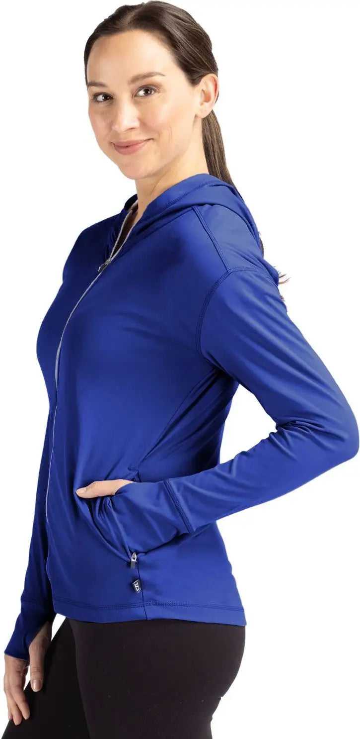 Cutter & Buck Lck00168 Daybreak Eco Recycled Womens Full Zip Hoodie - Tour Blue