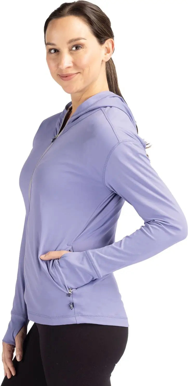 Cutter & Buck Lck00168 Daybreak Eco Recycled Womens Full Zip Hoodie - Hyacinth