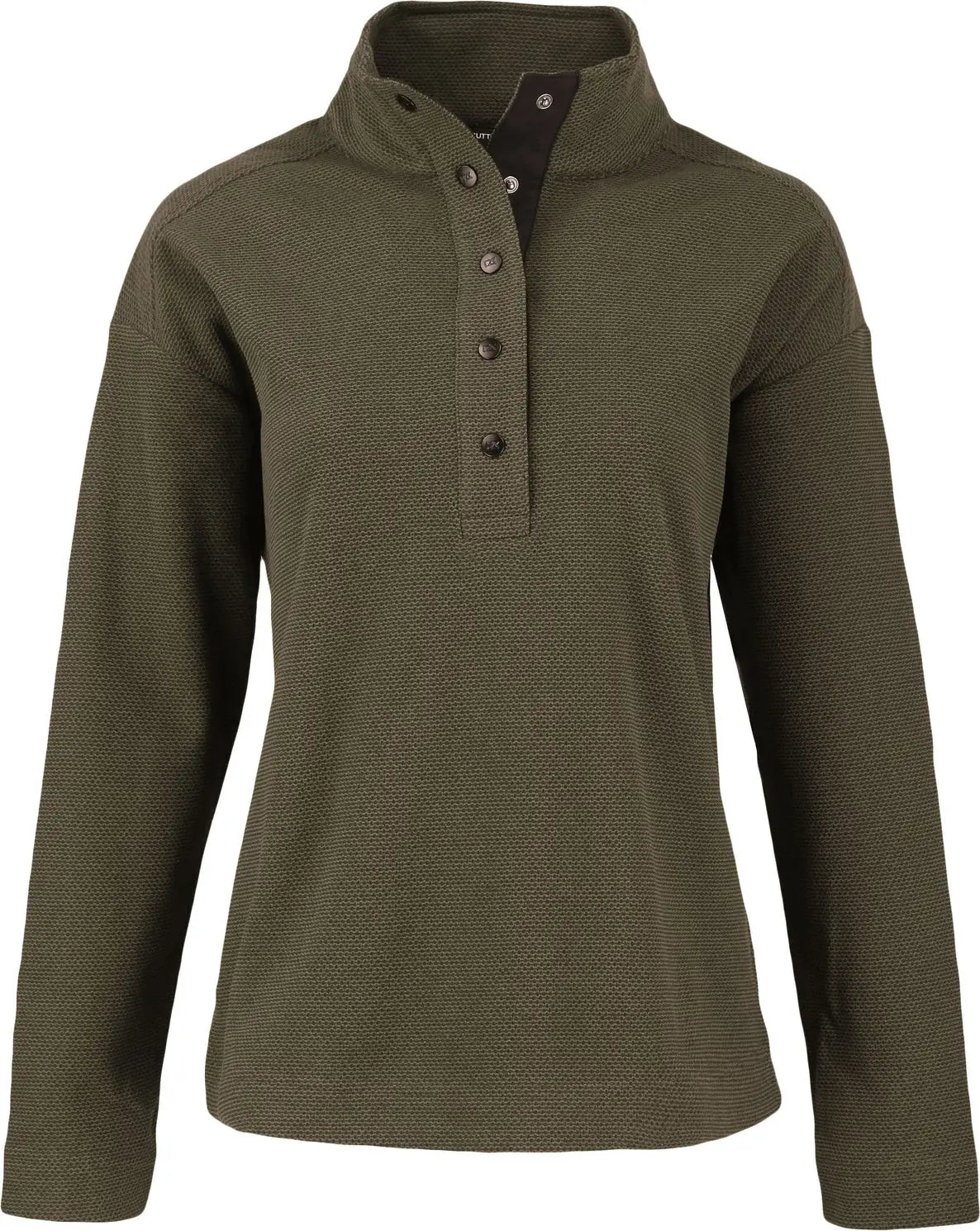 Cutter & Buck Lck00180 Hunts Point Eco Textured Fleece Recycled Womens Snap Pullover - Poplar