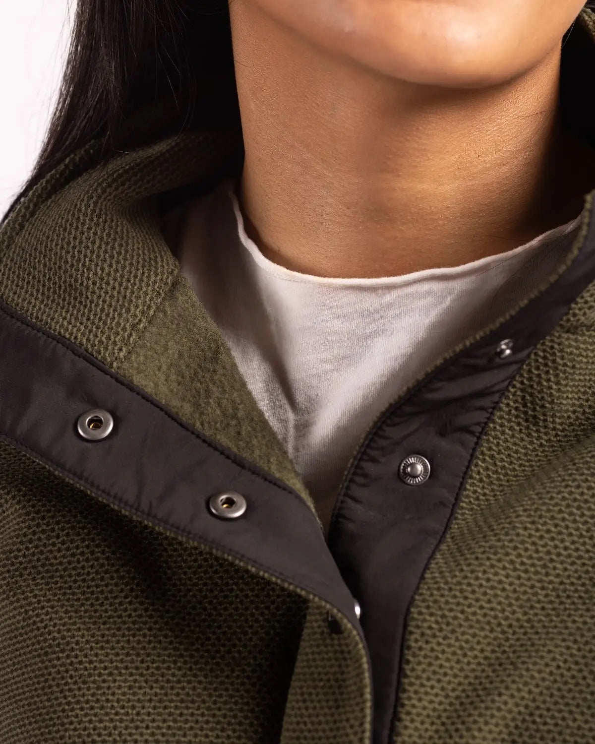 Cutter & Buck Lck00180 Hunts Point Eco Textured Fleece Recycled Womens Snap Pullover - Poplar