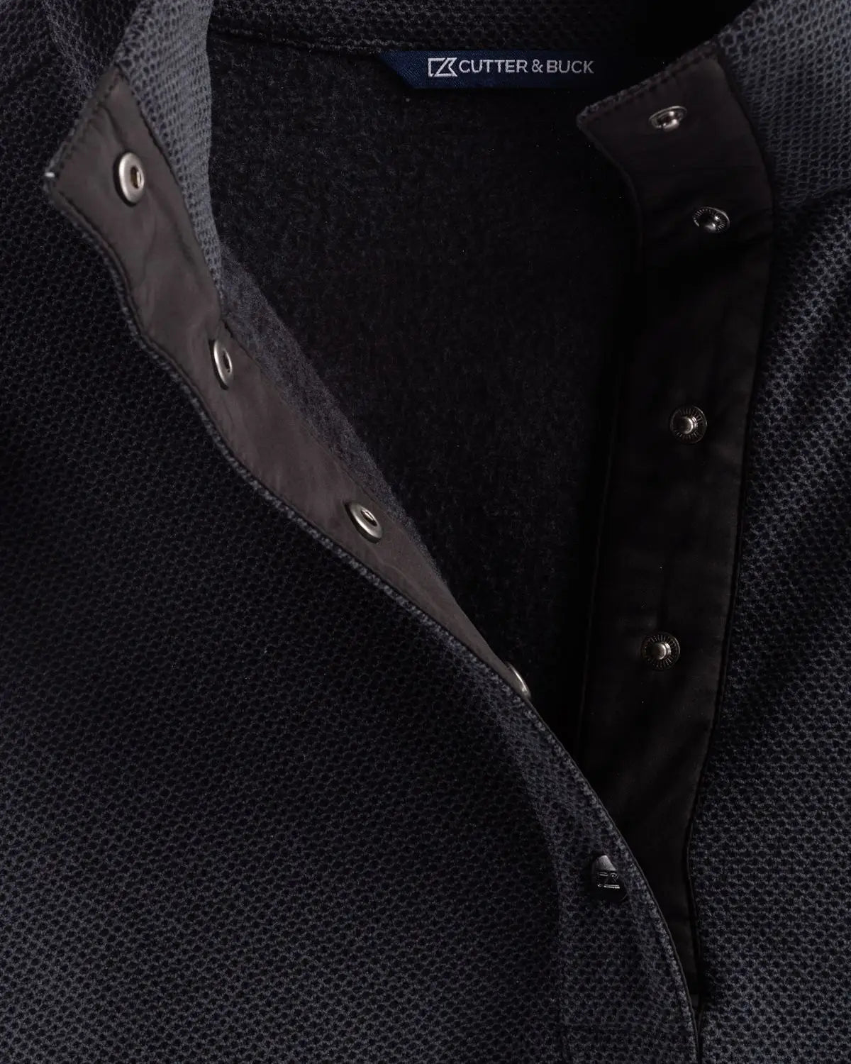 Cutter & Buck Lck00180 Hunts Point Eco Textured Fleece Recycled Womens Snap Pullover - Black