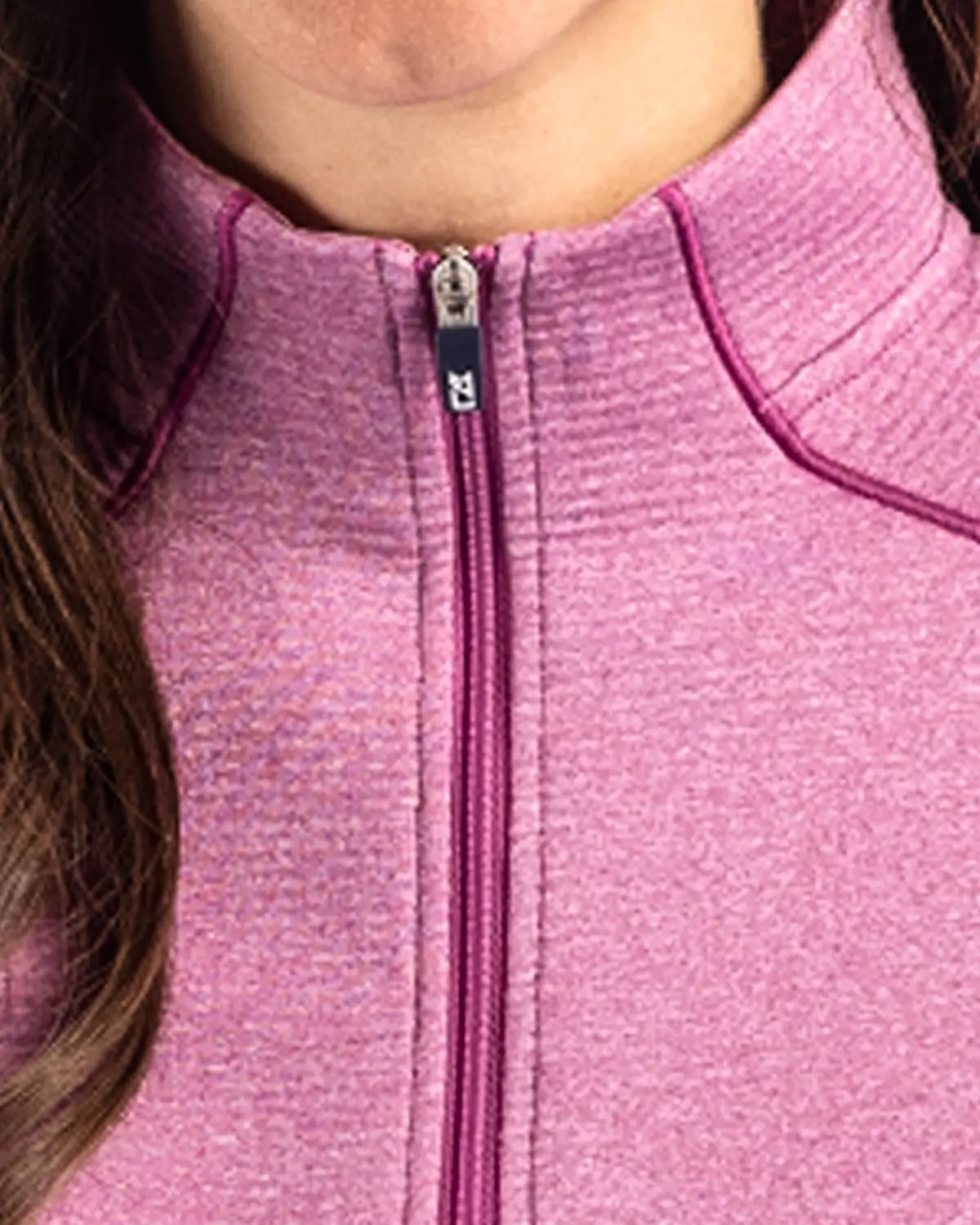 Cutter & Buck Lck00182 Peshastin Fleece Recycled Womens Half Zip Pullover - Gelato Heather