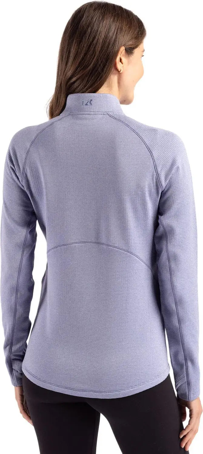Cutter & Buck Lck00182 Peshastin Fleece Recycled Womens Half Zip Pullover - Hyacinth Heather