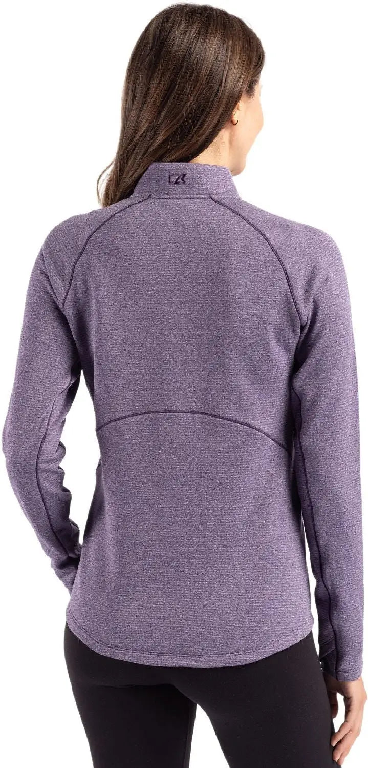 Cutter & Buck Lck00182 Peshastin Fleece Recycled Womens Half Zip Pullover - College Purple Heather