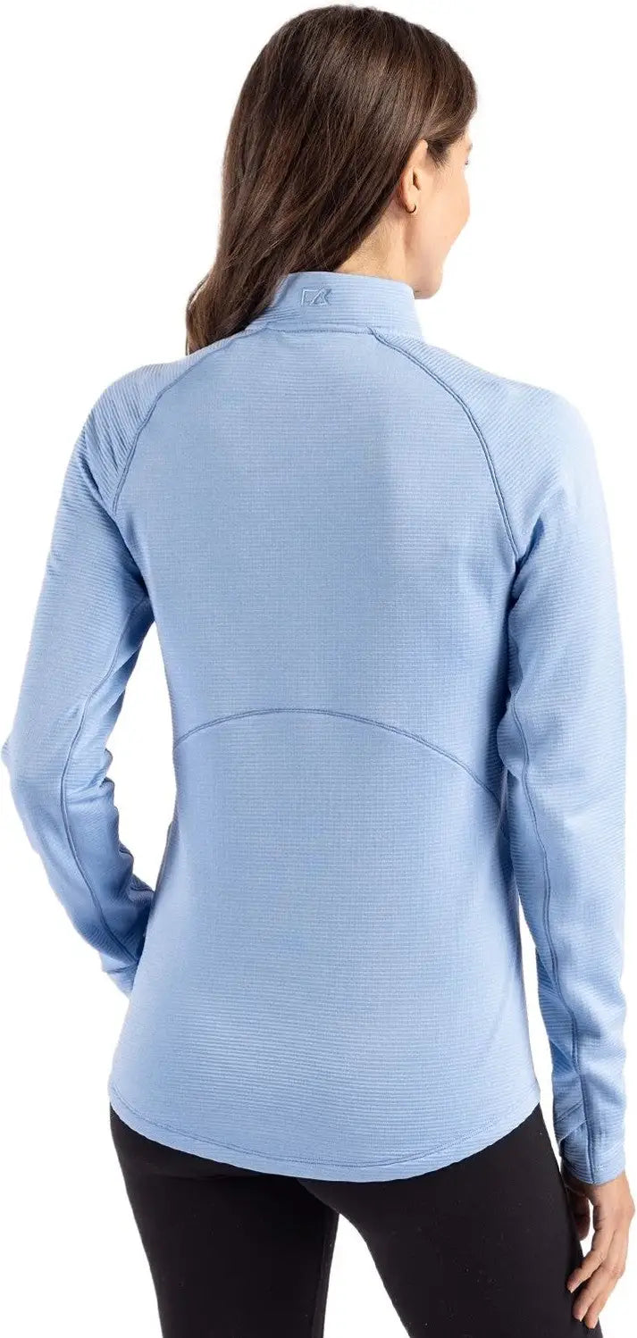 Cutter & Buck Lck00182 Peshastin Fleece Recycled Womens Half Zip Pullover - Atlas Heather - Ladies Xs
