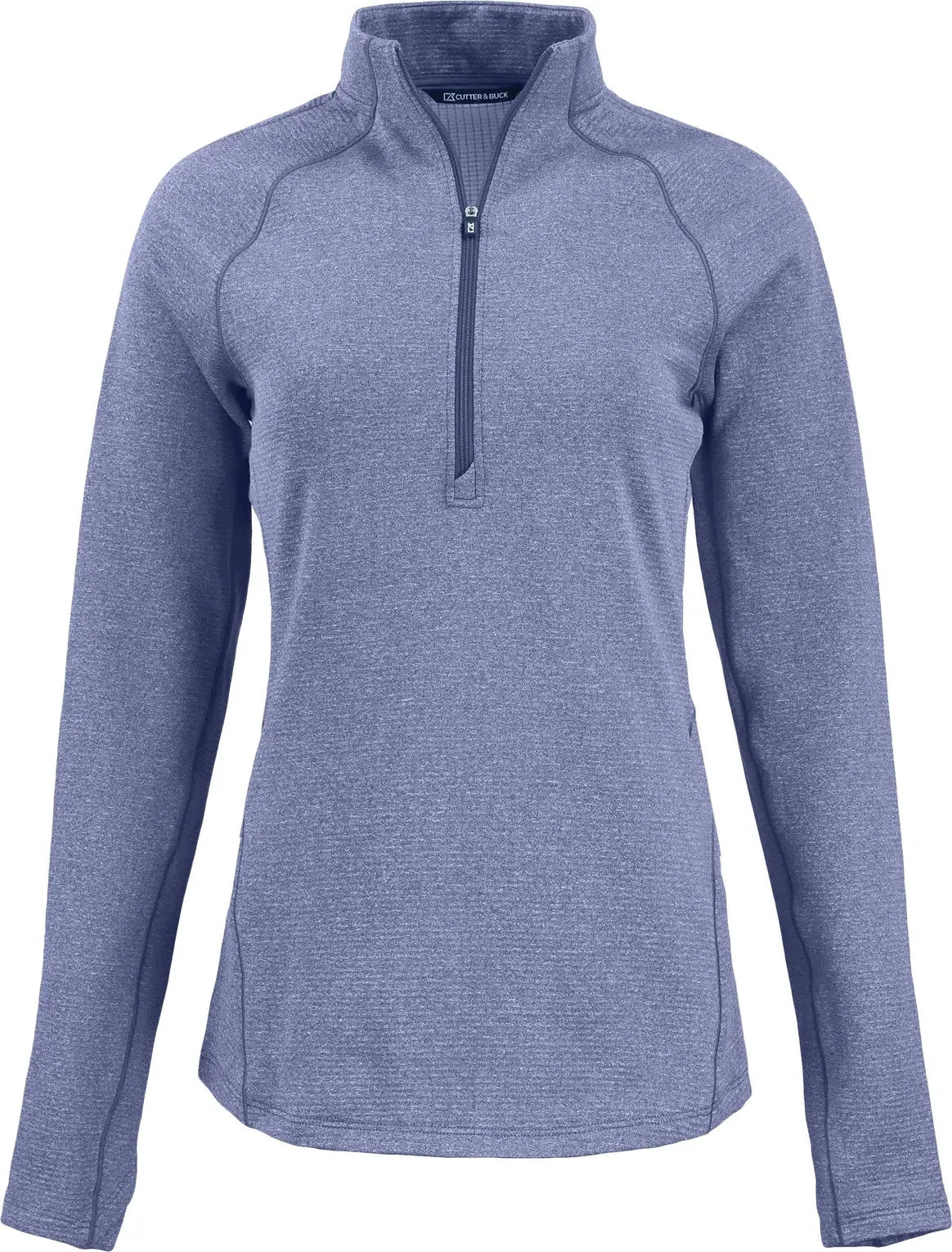 Cutter & Buck Lck00182 Peshastin Fleece Recycled Womens Half Zip Pullover - Tour Blue Heather