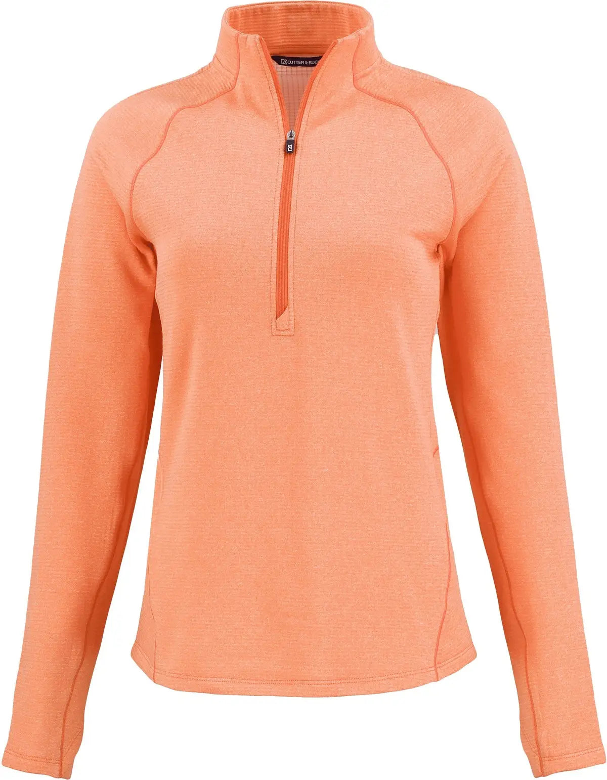 Cutter & Buck Lck00182 Peshastin Fleece Recycled Womens Half Zip Pullover - College Orange Heather
