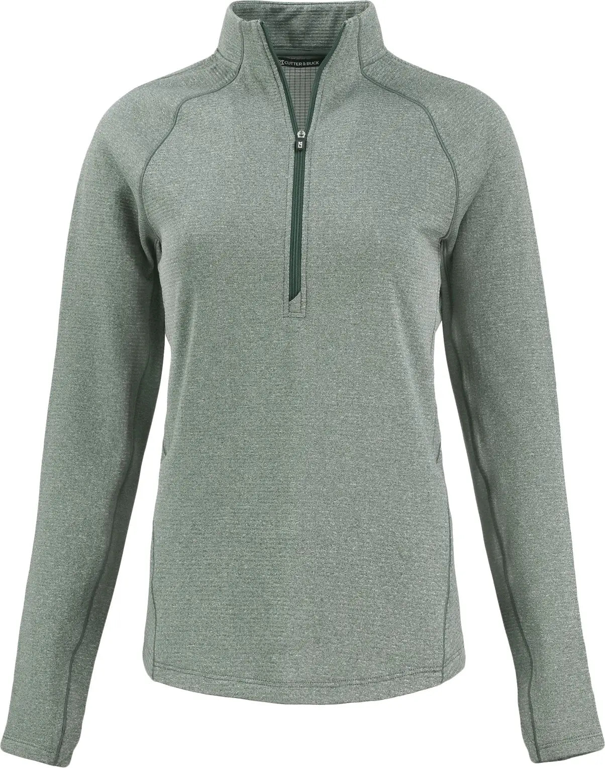 Cutter & Buck Lck00182 Peshastin Fleece Recycled Womens Half Zip Pullover - Hunter Heather - Ladies Xs