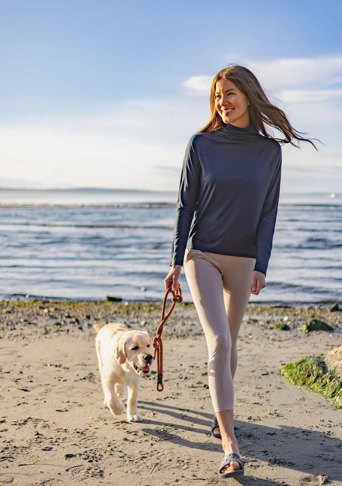 Cutter & Buck Lck00183 Coastline Epic Comfort Recycled Womens Funnel Neck - Navy Blue