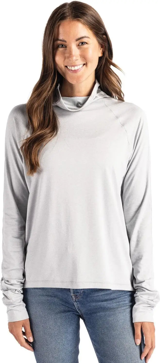 Cutter & Buck Lck00183 Coastline Epic Comfort Recycled Womens Funnel Neck - Concrete - Concrete / Ladies Xs