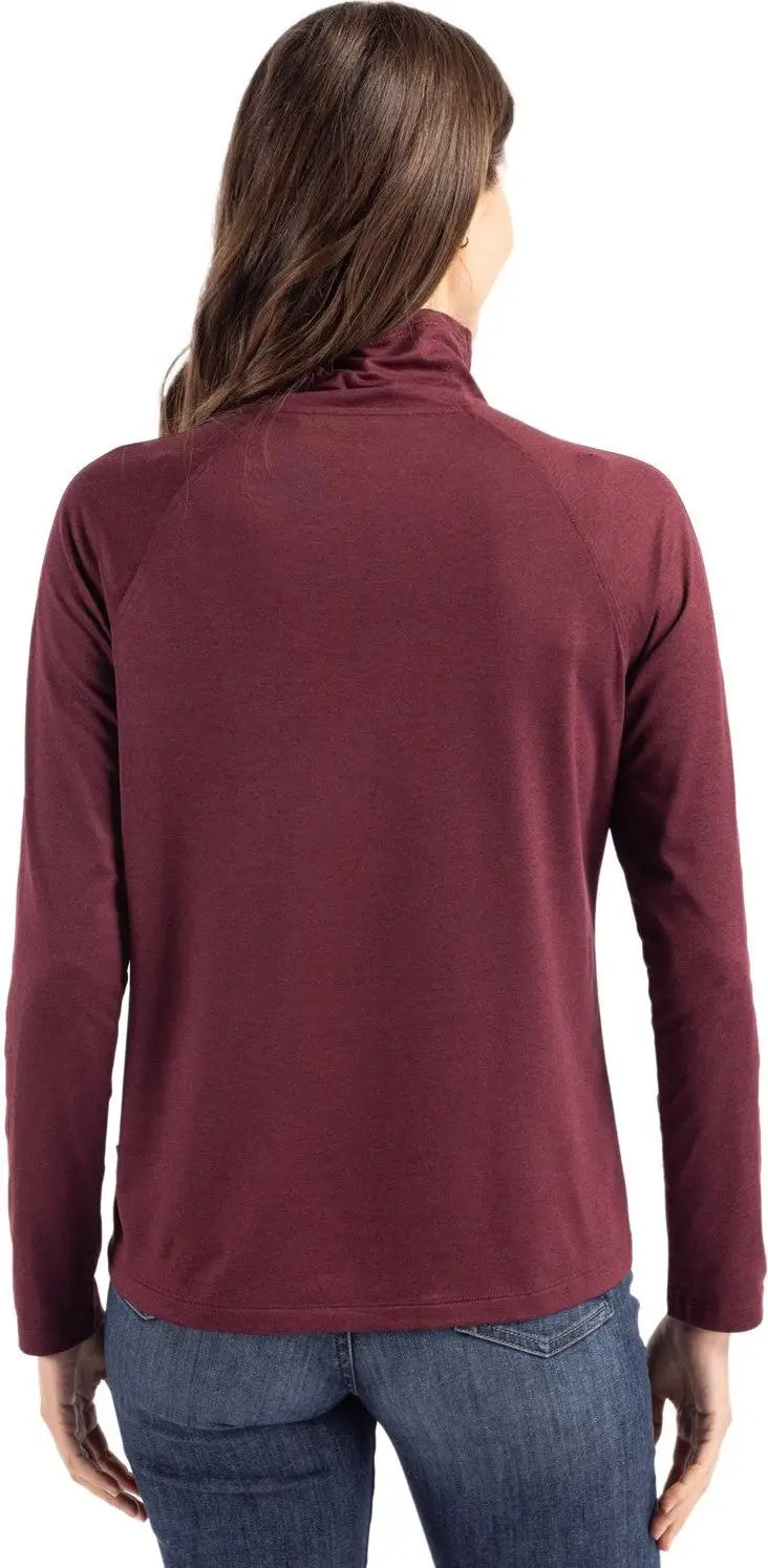 Cutter & Buck Lck00183 Coastline Epic Comfort Recycled Womens Funnel Neck - Bordeaux