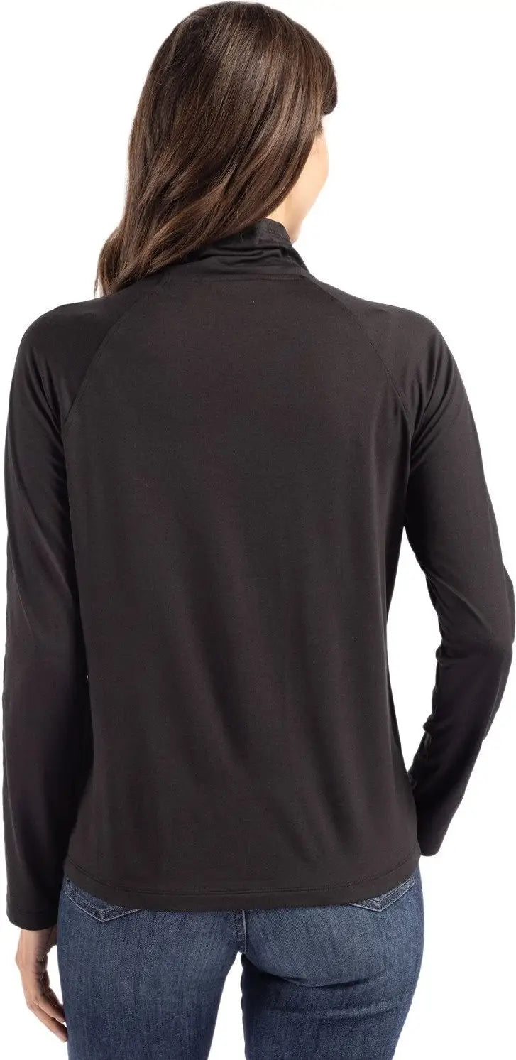 Cutter & Buck Lck00183 Coastline Epic Comfort Recycled Womens Funnel Neck - Black