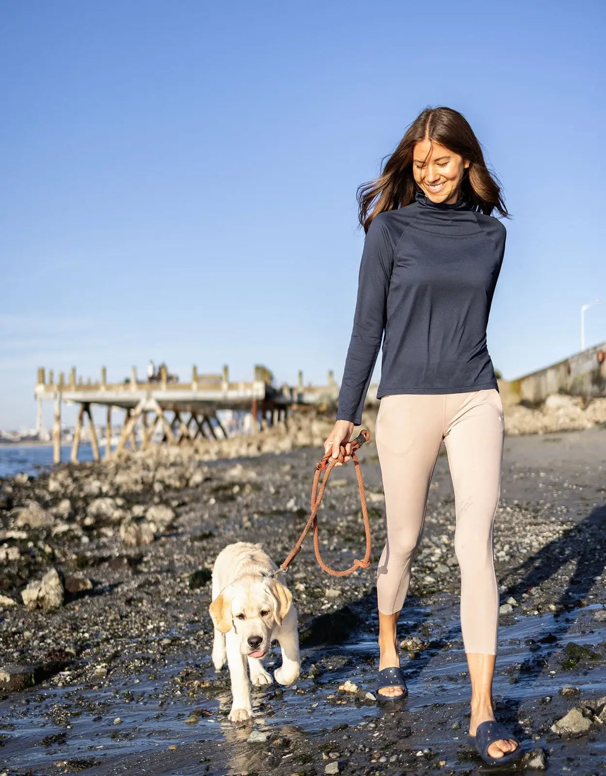 Cutter & Buck Lck00183 Coastline Epic Comfort Recycled Womens Funnel Neck - Navy Blue