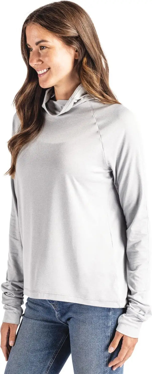 Cutter & Buck Lck00183 Coastline Epic Comfort Recycled Womens Funnel Neck - Concrete