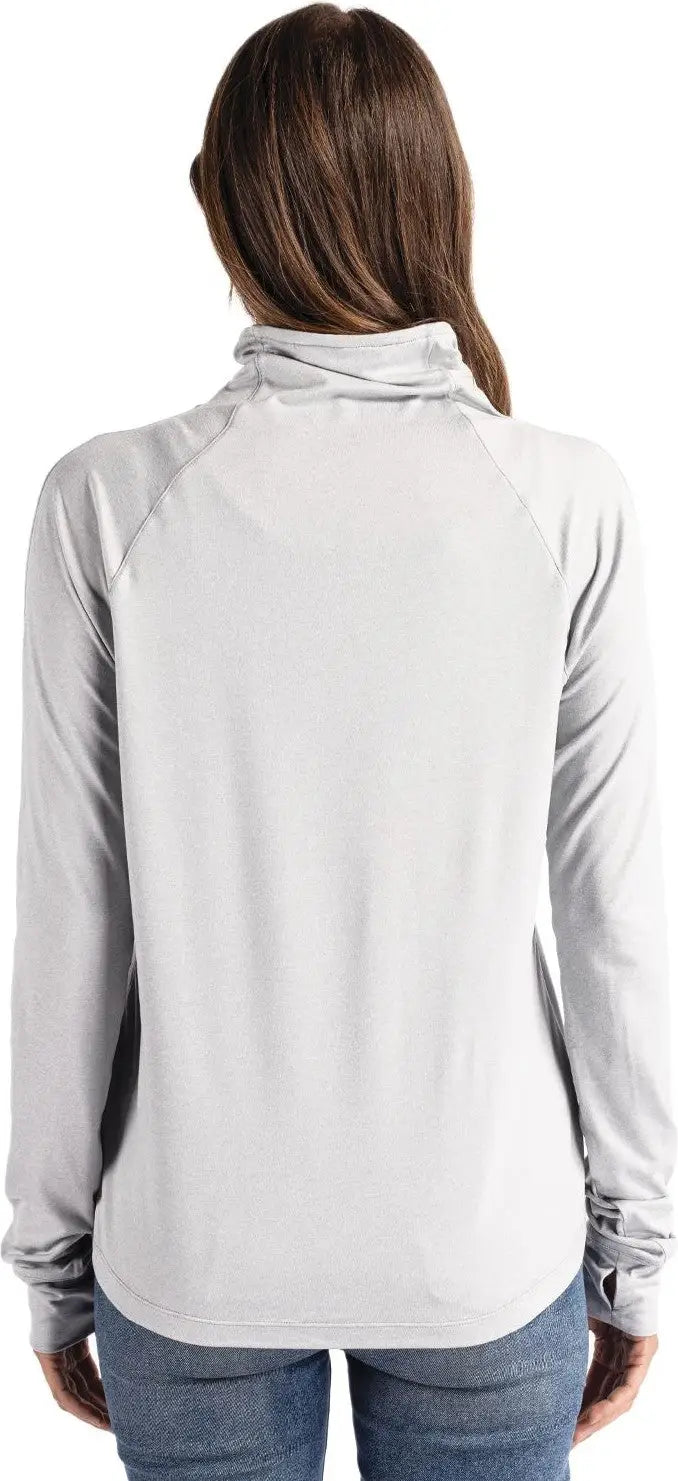 Cutter & Buck Lck00183 Coastline Epic Comfort Recycled Womens Funnel Neck - Concrete