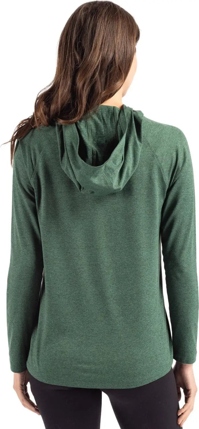 Cutter & Buck Lck00184 Coastline Epic Comfort Recycled Womens Hooded Shirt - Hunter