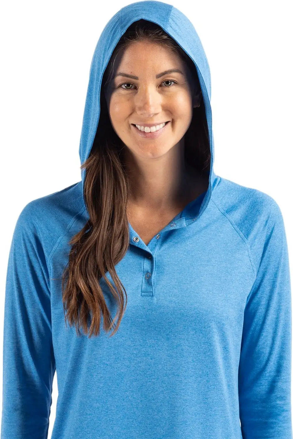 Cutter & Buck Lck00184 Coastline Epic Comfort Recycled Womens Hooded Shirt - Digital